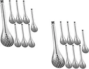 Gatuida 16 Pcs Efficient Stainless Steel Slotted Tea Spoon for Sauce and Condiment Serving