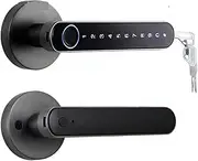Fingerprint Door Lock Biometric Door Handle Smart Password Electric Digital Lock Tuya Keyless Security Door Knob for Home Slimline Design(3200gun) Aqiong