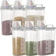 jioko 2.5 L Kitchen Storage Box, Set of 6, Airtight, Transparent, Minimalist Rice, Cereal, Pasta, Flour, Pet Food Storage Containers