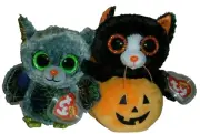 Ty Beanie Boos Set - EDGAR (Cat) & VLAD (Bat) 6" (Halloween Exclusives) MWMTs