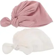[BESPORTBLE] Girls Hat Infants Turban Cotton Bonnet Newborn Turban Hat Toddler Beanie Comfortable Cotton Cap Soft Headwear Stylish Head Wrap Warm Protective Unisex Design