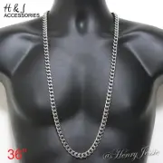 36"Stainless Steel HEAVY WIDE 10x4mm Silver Cuban Curb Link Chain Necklace*N116