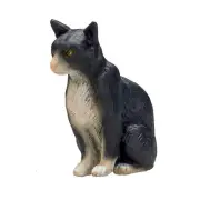 MOJO Cat Sitting Black And White Animal Figure 387371 NEW IN STOCK