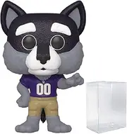 POP College Mascots: University of Washington - Harry The Husky Funko Vinyl Figure (Bundled with Compatible Box Protector Case), Multicolored, 3.75 inches