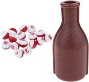 AMLESO Kelly Pool Shaker Pea Bottle Brown W/ 16 Numbered Red White Tally Ball Peas