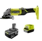 RYOBI ONE+ 18V Cordless Li-ion 125MM Angle Grinder + 4.0Ah Battery & Charger Kit