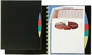 Marbig 2020202 Kwik Zip Display Book Refillable A4 with 4 Dividers 20 Pockets Black