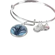Alex Ani 2018 NEW Silverstone Blue Words Are Powerful Bangle Bracelet