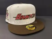 EXCLUSIVE HOUSTON ASTROS SCRIPT FITTED HAT CHROME RED WALNUT 35 PATCH CLUB 7 1/2