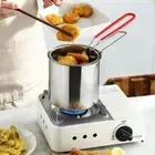 with Lid Deep Frying Pot Stainless Steel Milk Warmer Pot Frying Basket Kitchen