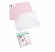 Disney Minnie Mouse Baby Girls Set Of 2 Hooded Soft Bath Towels Pink 60x80 cm