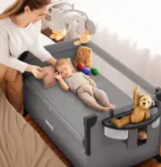 BILAMY® 5 in 1 Baby Bassinet Bedside Sleeper + E-Book | Baby Travel Bed & Bed...