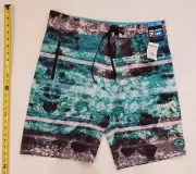 PELAGIC HIGH PERFORMANCE OFFSHORE ARGONAUT BOARDSHORTS CCB-CORAL CAMO BLUE SZ 34