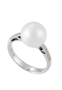 在飛比找ZALORA購物網優惠-LITZ 18K White Gold Pearl Ring