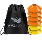 6pcs Outdoor Training Flag Football Goal Line Marker Cones Agility Drills w/ Bag