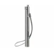 Rechargeable LED Flashlight Penlight Stainless Steel Mini Light with Lanyard