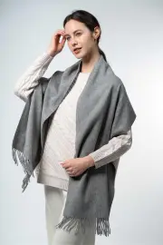 Merinosnug Extra Fine Large Merino Wool Scarf Australia – 90% Merino, 10% Alpaca, Quartz
