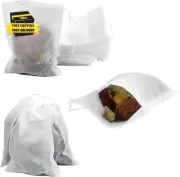 100 Pack Drawstring Bags, Disposable Small Mesh Bags for Cooking, Soaking Medici