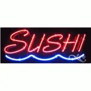 BRAND NEW "SUSHI" 32x13x3 W/WAVY UNDERLINE REAL NEON BUSINESS SIGN 10499