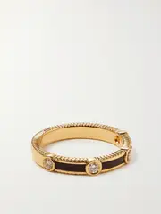 [Viltier] Viltier - Rayon 18-karat Gold, Onyx And Diamond Ring - 6 6 Gold