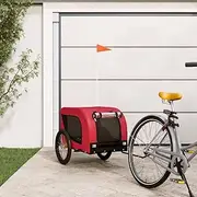 Pet Bike Trailer Red and Black Oxford Fabric and Iron,Pet Pushchairs & Strollers 9.1KG-94006