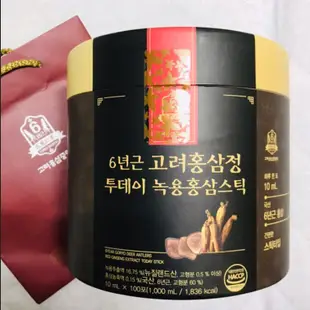 韓國高麗紅蔘 6年根高麗紅蔘精 鹿茸紅蔘飲10mlx100包+ 購物袋