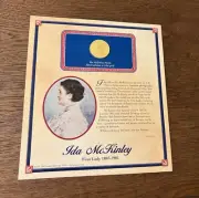 Ida McKinley First Lady 1897-1901 Electroplated Medal 24KT Gold NM-MT