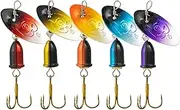 Fishing Lures Spinner Baits | Sequin Copper Bell Swivel Fishing Lure Set,Fishing Accessories, 360 Degree Rotation Swimbait Jig Lure for Bass Trout Salmon