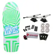 Vision Skateboard Complete Original Green/White 10" x 30" Old School