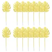 Gold Palm Leaves 12pcs Artificial Palm Leaves Faux Palm Fronds, Style 1