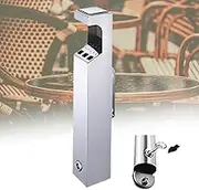 Wall Mounted Ashtray Indoor and Outdoor Stainless Steel Vertical Trash Can (with Key) Suitable for Terrace Restaurant Hotel Bar Club and Garden