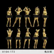 1/64 Scale Bunny Girl Car Model Doll Miniature Anime Figure Model Toys Unpaint