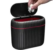 Car Trash Bin with Lid, Car Rubbish Bin, 6.96 X 3.66 X 5.70inch Black/Gray Organizer, Interior Waste Carrier, Vehicle Garbage Can for Organize and Well Manage Automobile