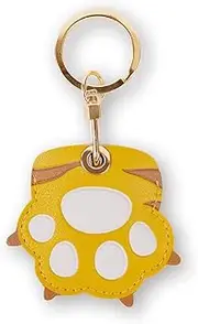 Leather Keychain Case Holder Compatible with Apple AirTag, GPS Airtag Keychain Finder Tracker with Key Ring, Anti-Scratch Protective Air Tag Cover for Keys, Wallet(Paws)