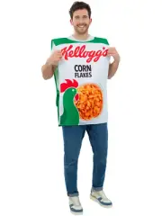 Corn Flakes Cereal Costume Mens Ladies Novelty Funny Stag Fancy Dress Outfit
