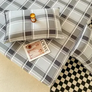日式舒柔棉單床笠 格子系列床墊保護套床罩 整圈鬆緊帶 單人雙人標準加大 單人床包 雙人床包 舒適裸睡