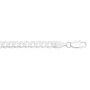 Silver 20cm Solid Concave Curb Bracelet