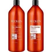 REDKEN FRIZZ DISMISS SHAMPOO 1 LITRE AND CONDITIONER 1 LITRE FOR FRIZZY HAIR ...