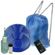 12" Blue Gold Pan Panning Kit, Sniffer Vial, DigiWeigh Pocket Scale , Pack