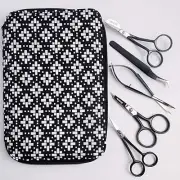 Famore's Black Embroidery Kit: 4 Scissors plus Tweezers