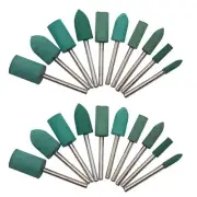 HEYMOUS Rubber Polishing Bits Polishing Drill Bit Green Buffer Abrasive Bits ...