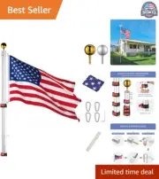 Premium 20ft Aluminum Flagpole Kit for Patriotic Displays - Tangle-Free Design