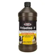 TRIODINE-7 BOTTLE 32 oz. For use on cattle cow sheep horses horse swine pig dog