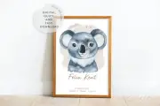 Baby nursery wall art prints, Safari animals, Birds, Personalised nursery decor