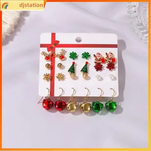 Christmas Earrings Set Alloy Enamel Drop Dangle Earring Stud