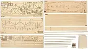 Ship Model, Wooden Sailboat Decoration 7Pcs Delicate for 7 to 14 Years for Gift (As Shown)