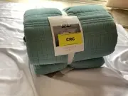Threshold Quilt Full/Queen Lofty Velvet Quilt Light Teal Blue - Threshold