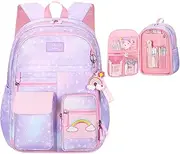 [Generic] Rainbow Backpack for Girls,Backpack for Girls - Lightweight Rainbow School Bag for Girls | Cute Rainbow Backpack School Backpacks Bookbag for Primary School College
