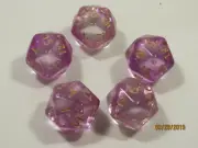 NEW RPG Dice Set of 5 D20 - Mysty Clear Violet w/Gold Inking