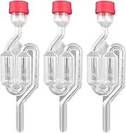 Lyvixora 3 Sets Twin Bubble Fermentation Airlock - Premium Brewing Airlocks for Home Beer, Wine & Pickle Making, with Non-Return Valves, Essential Home Brew Accessory